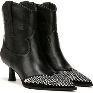 Circus NY by Sam Edelman Studded Ankle Boots Black Leather Pointed Toe Size 6